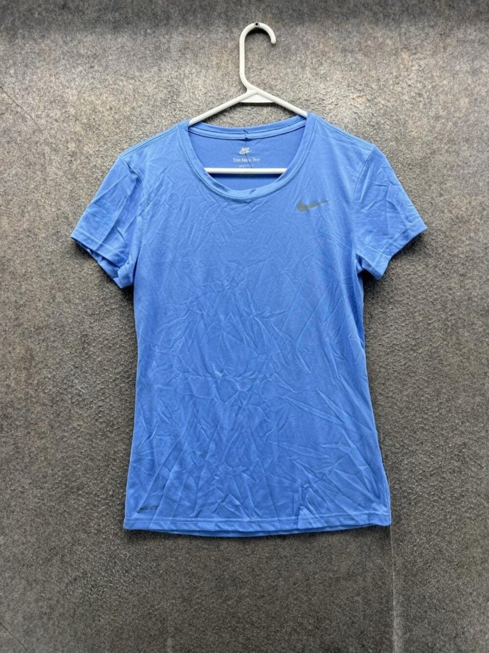 Nike Shirt Womens Small Blue Dri-FIT The Nike Tee Short Sleeve Running Athletic